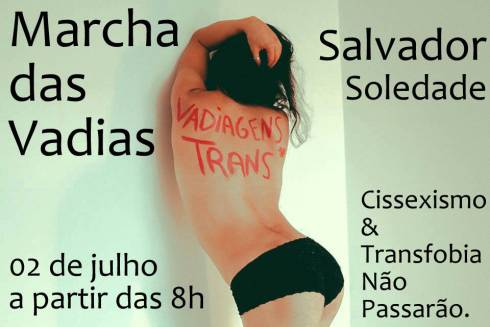 Marcha das Vadias de Salvador contra a Transfobia