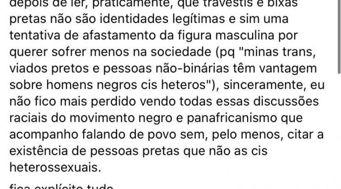 A busca por “sofrer menos” invalida uma identidade transfeminina? Discutindo a partir de questões raciais